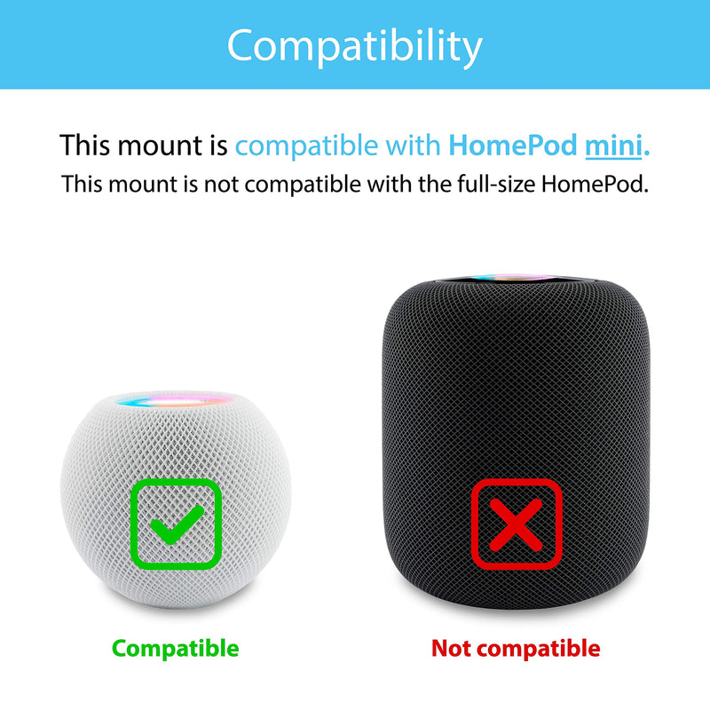 TotalMount Compatible with HomePod Mini – Hole-Free Design Eliminates The Need to Drill Holes in Your Wall (Premium Black – Hole-Free Mount)