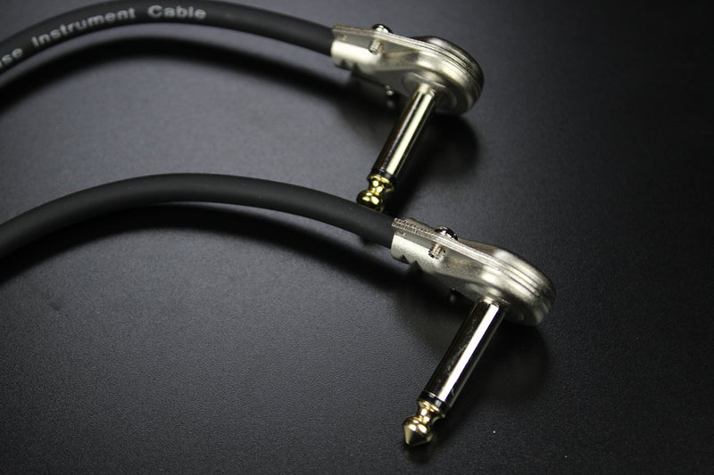 [AUSTRALIA] - 2 Pack 1/4" Right Angle-Straight Effects Pedal Switcher Cables (12") 12" 