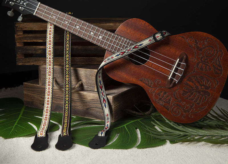 Levy's Leathers 1/2" Jacquard Weave Mandolin/Ukulele Strap with Dual Leather Strap Pin Ends. Adjustable to 50" (MJ19UKE-003) MJ19UKE-003