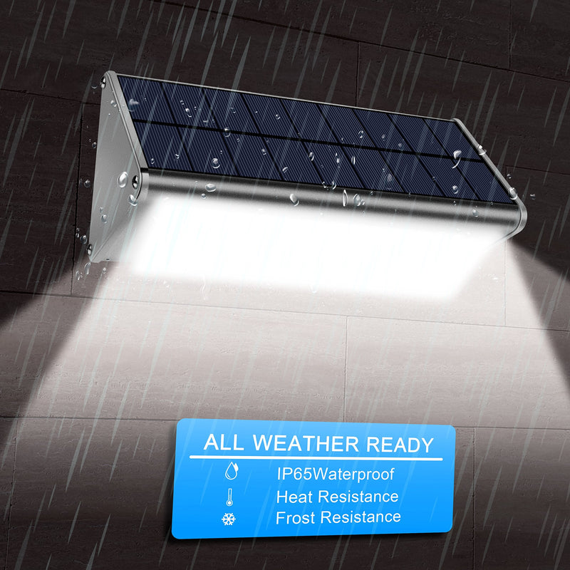 Super Bright 48 LED 1100 Lumen Wireless Water Proof Solar Lights Outdoor Radar Motion Sensor Lights Aluminum Housing for Outdoor Security Yard Patio Fence Path Driveway Garage Porch Wall Lights,1 Pack