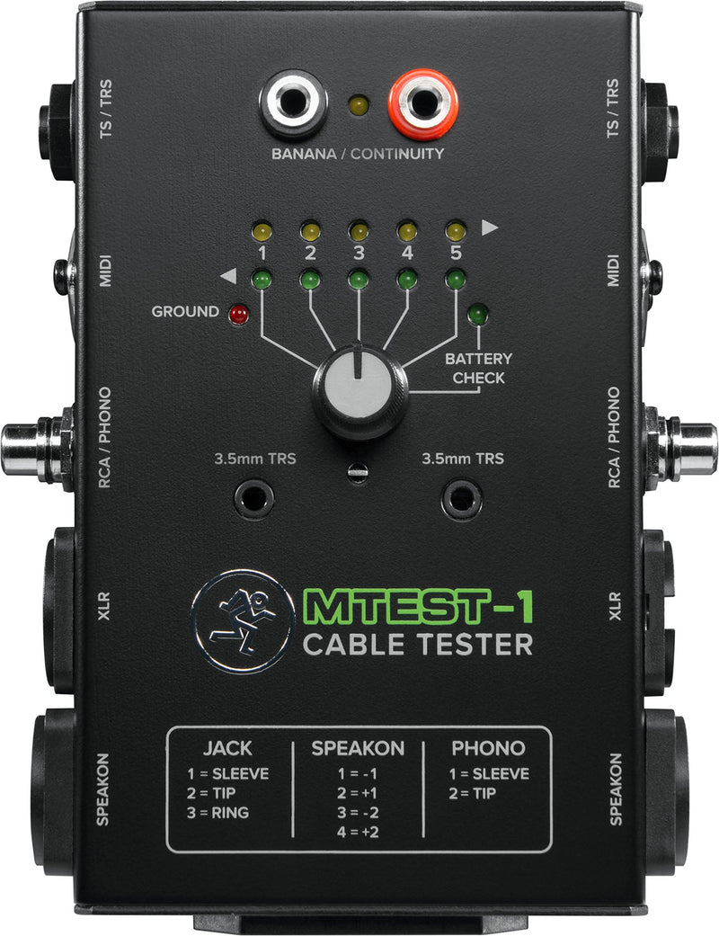 [AUSTRALIA] - Mackie Cable Tester, 6-way switch Battery-Powered Connector Test (MTest-1) Original Version 
