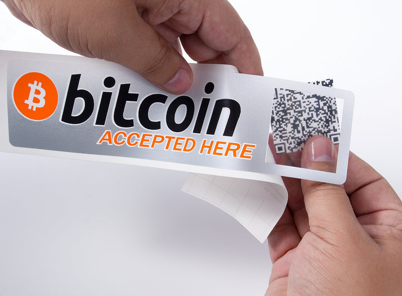 My Bitcoin Sticker - With New QR Code Window Feature for you to Personalize it - Be Able to Receive Cryptocurrency Payments - Secure them at the Same Time -Let the World Know you Accept Digital Money!