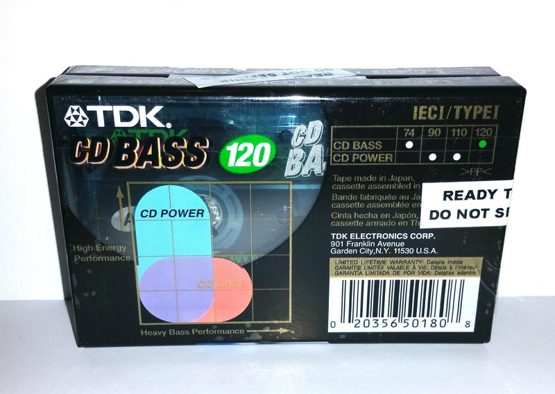 TDK CD Heavy Bass Performance 120 Minutes Audio Cassette Tapes - 2 Pack