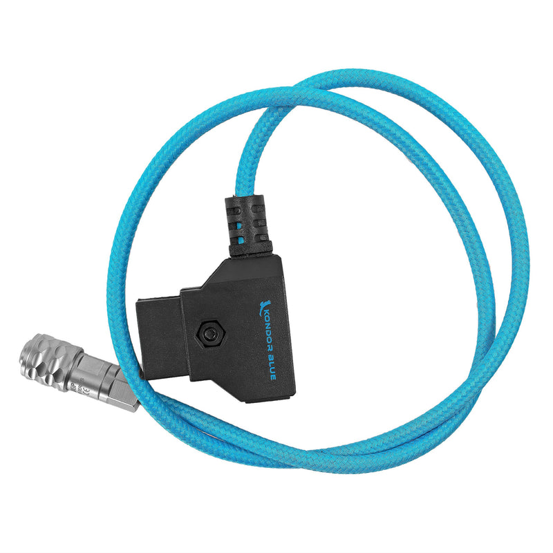 Kondor Blue D-Tap/P-Tap to BMPCC Weipu Power Cable for Blackmagic Pocket Cinema Camera 4K/6K Pro and Gold Mount V Mount External Battery 20"- Blue