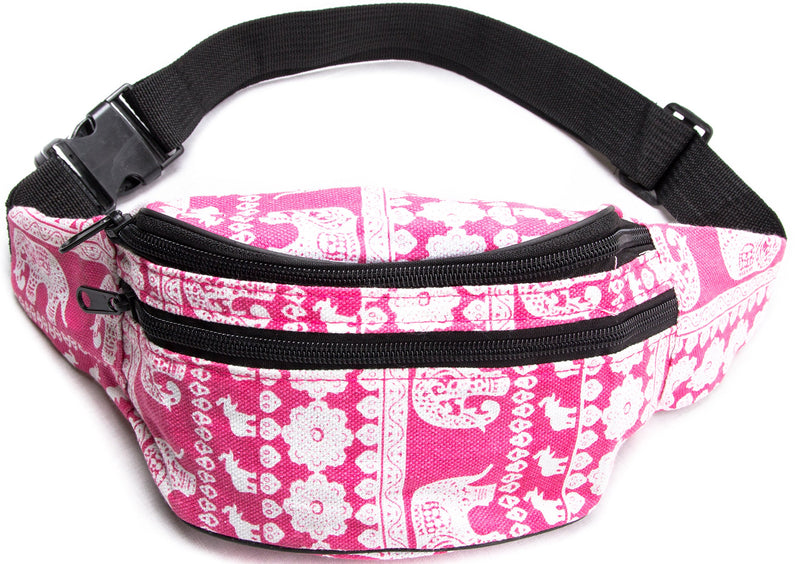 Unisex Ragstock Fanny Pack (Pink Elephant) Pink Elephant