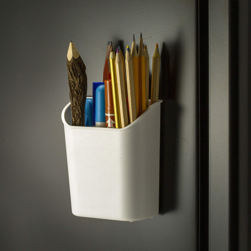Officemate Magnet Plus Magnetic Pencil Cup, White (92540) 4.72" Organizer