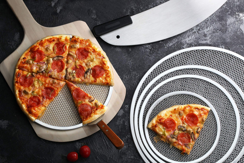 New Star Foodservice 50677 Restaurant-Grade Aluminum Pizza Baking Screen, Seamless, 12-Inch