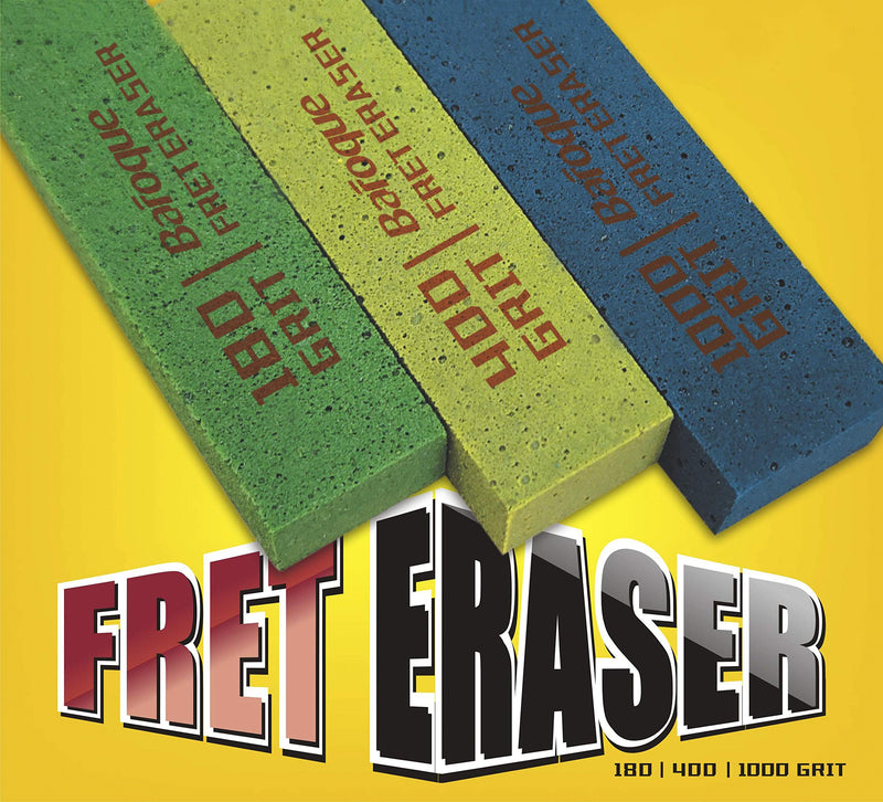 3pcs Fret Erasers Abrasive Rubber Blocks Guitar Fret Polishing Rubbers Set 180/400/1000 Grit 3pcs