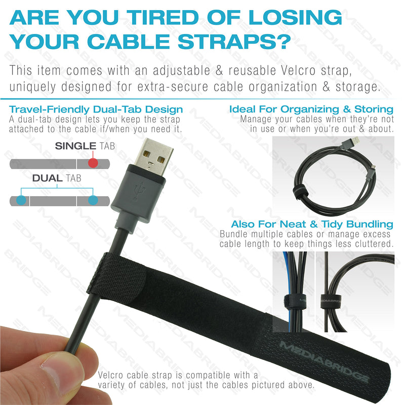 Mediabridge Ethernet Cable (10 Feet) - Supports Cat6 / Cat5e / Cat5 Standards, 550MHz, 10Gbps - RJ45 Computer Networking Cord (Part# 31-399-10X)