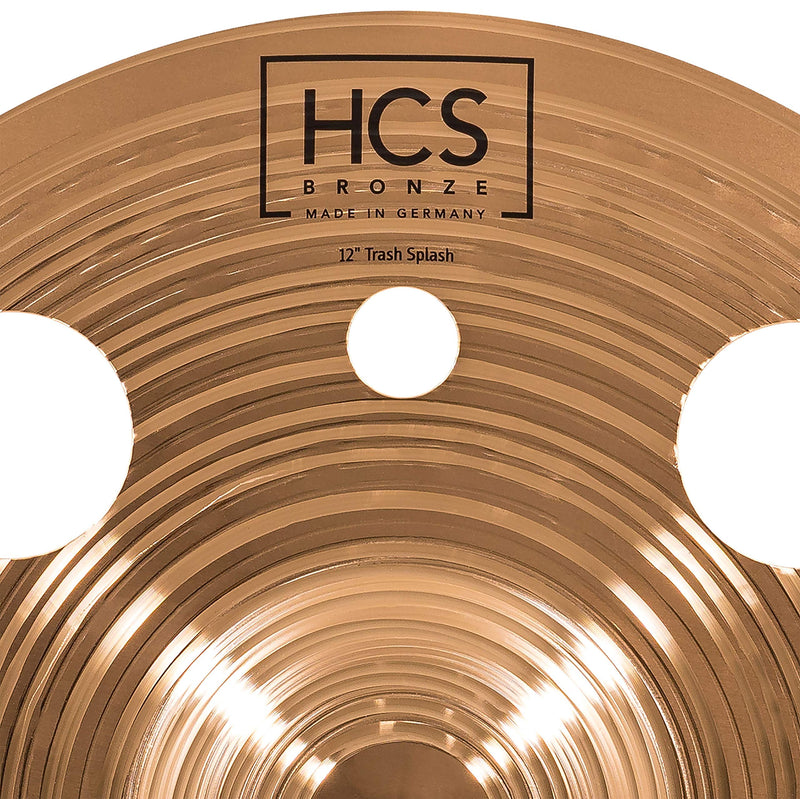 Meinl Cymbals 12” Trash Splash with Holes – HCS Traditional Finish Bronze for Drum Set, Made In Germany, 2-YEAR WARRANTY (HCSB12TRS)