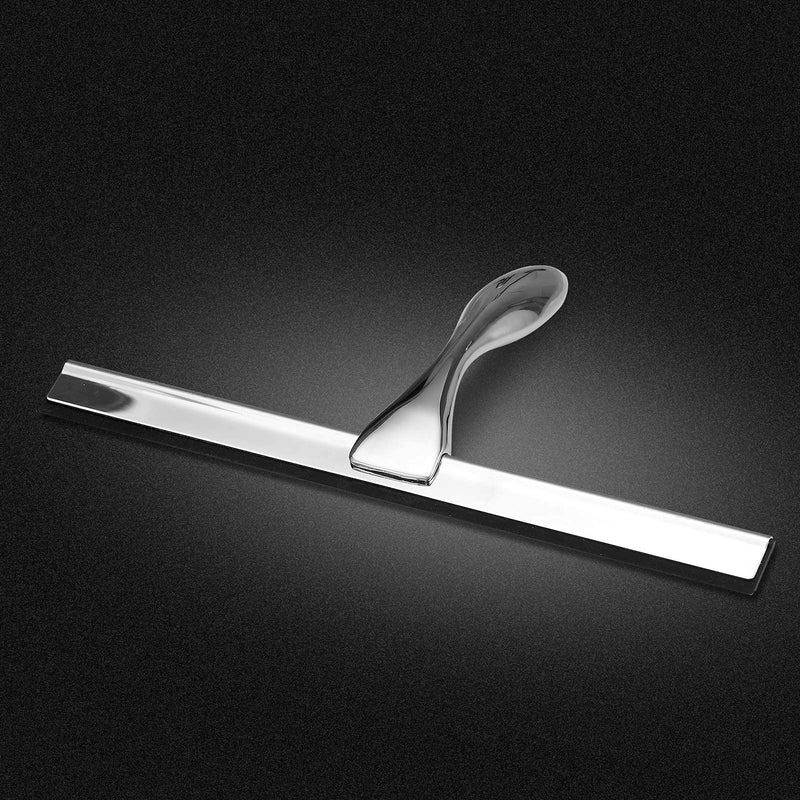 10” Shower Squeegee — Squeegee for Shower Glass Door，Premium Shower Squeegee for Glass Doors, Bathroom, Window and Car Glass, Stainless Steel Shower Squeegee for Shower Doors with Suction Cup Hook