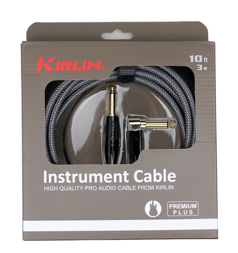 [AUSTRALIA] - KIRLIN Cable IWB-202BFGL-10/CA 10-Feet Premium Plus Instrument Cable, Carbon Gray Woven Jacket 10 feet 