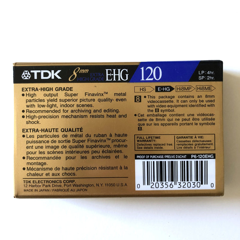 TDK 8mm P6-120 HG High Grade Tape