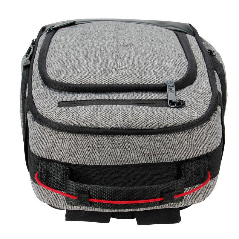 USA GEAR Portable Camera Backpack for DSLR (Gray) with Customizable Accessory Dividers, Weather Resistant Bottom and Comfortable Back Support - Compatible with Canon, Nikon and More Grey and Black