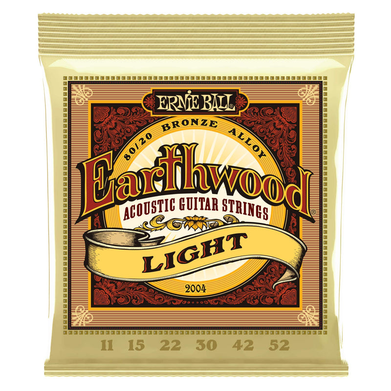 Ernie Ball 2004x3 Earthwood 80/20 Bronze Light Acoustic Strings, Set of 3 Pieces