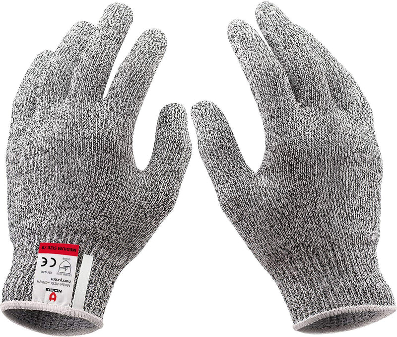 NoCry Cut Resistant Gloves - Ambidextrous, Food Grade, High Performance Level 5 Protection Medium Original