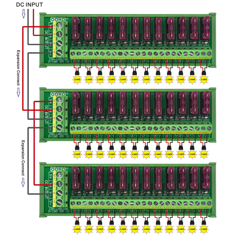 [AUSTRALIA] - DC Power Fuse Distribution Strip Module (12 Position, Screw Mount) 12 Position 