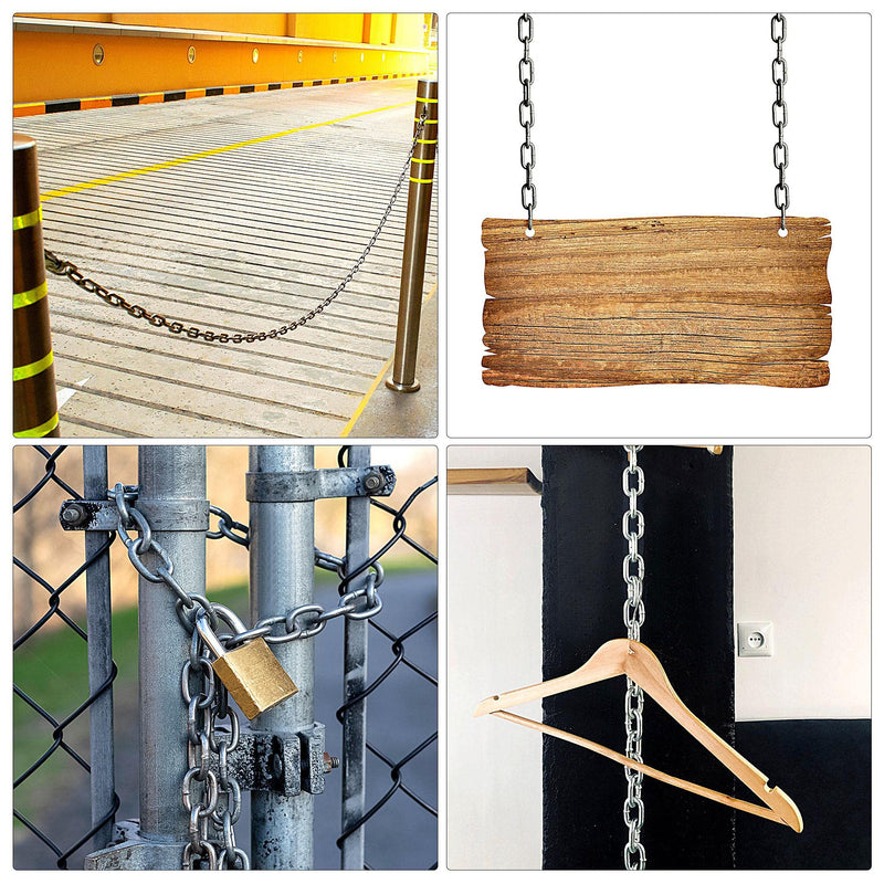 uxcell Proof Coil Chain 6 Meter 1.2mm Thick 17Lbs Load Capacity, Zinc Plated 304 Stainless Steel for Clothes Hanging Guardrail