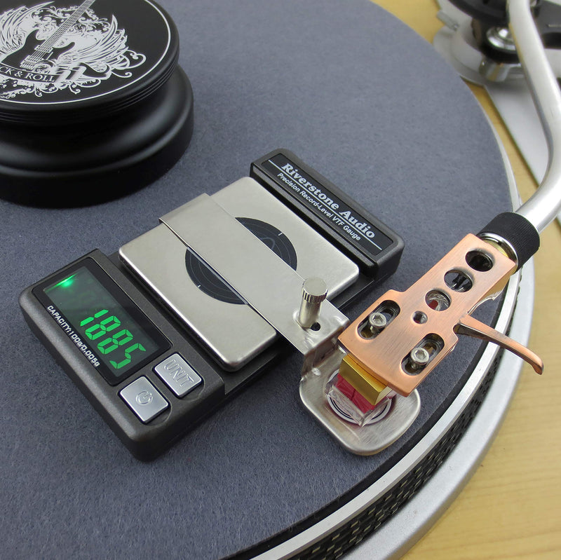 [AUSTRALIA] - Riverstone Audio Record-Level Turntable Stylus Tracking Force Gauge/Scale, 0.005g Resolution, Measures VTF at Correct LP Record Level Height (2 mm to 3 mm) Color: Graphite 