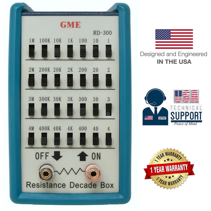[AUSTRALIA] - GME RD-300 Resistance Substitution Decade Box, 7 Decades Range, 1Ω to 11MΩ, 1% Accuracy, 1-Watt Rated resistors, Designed in The USA 