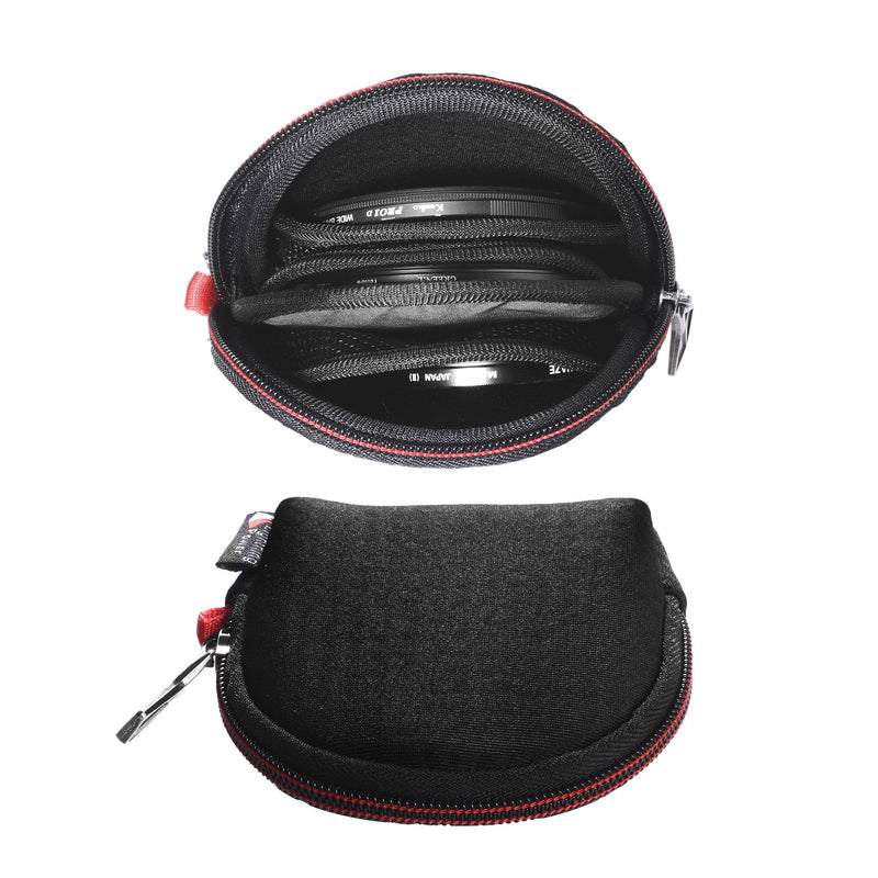 Camera Filters Case Bags for Round Filters Up to 82mm,Water-Resistant Lycra Design Lens Filter Pouch (Large)