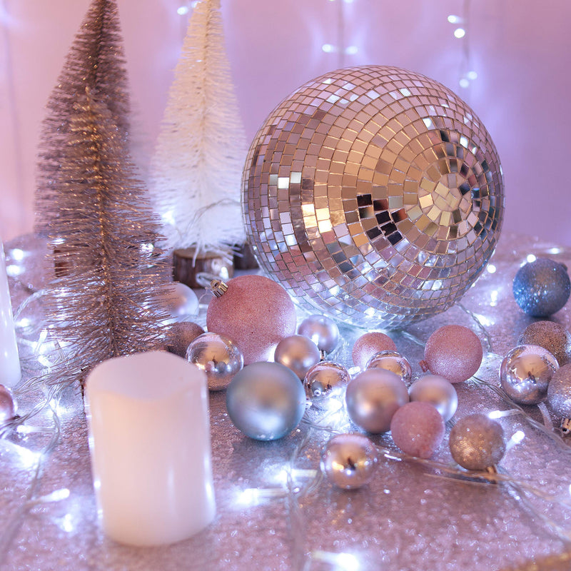 [AUSTRALIA] - Big Mo's Toys Mirror Ball - Silver Hanging Disco Ball Party Decoration Accessories for 70s Parties 