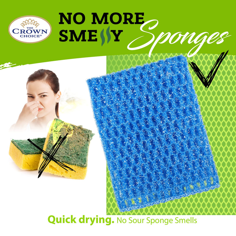 [AUSTRALIA] - Non Scratch Dish Scrubbers for Cleaning Dishes (12 Pack) - Reusable Kitchen Sponge - Replace Sponges for Washing Dishes - Best Household Scrubbing Pad & Alternative Dishwashing Scrub Pads Supplies All Purpose 12pk 