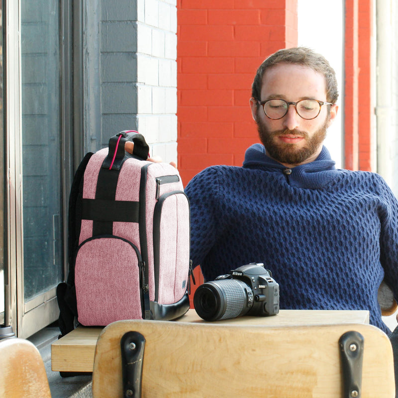 [AUSTRALIA] - USA GEAR Portable Camera Backpack for DSLR (Red) with Customizable Accessory Dividers, Weather Resistant Bottom and Comfortable Back Support - Compatible with Canon, Nikon and More Red and Black 