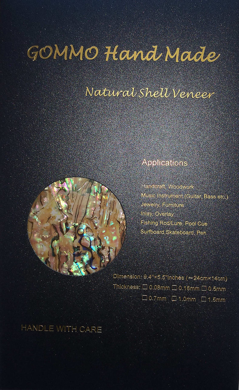 [AUSTRALIA] - Light Color Paua Abalone Shell Flat Sheet for Inlay and Overlay with Backside Tape (9.4" x 5.5" x 0.007") 