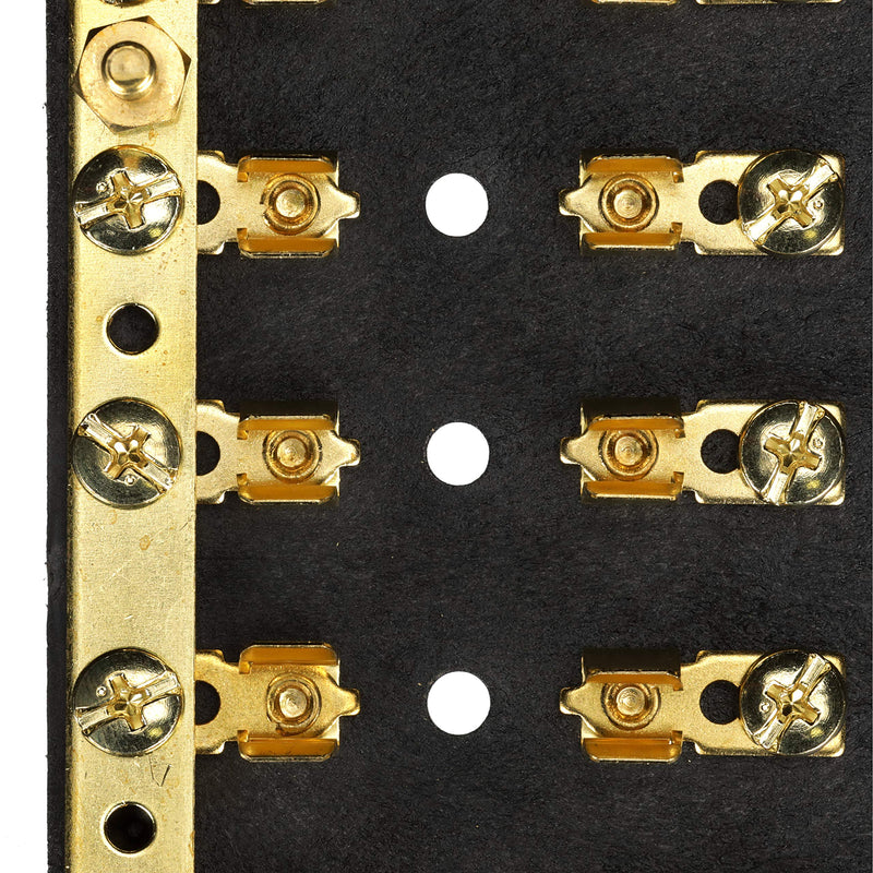 Seachoice 6-Gang Fuse and Terminal Block, Brass Clips and Contacts, SFE 20 Amp of 3AG Fuse