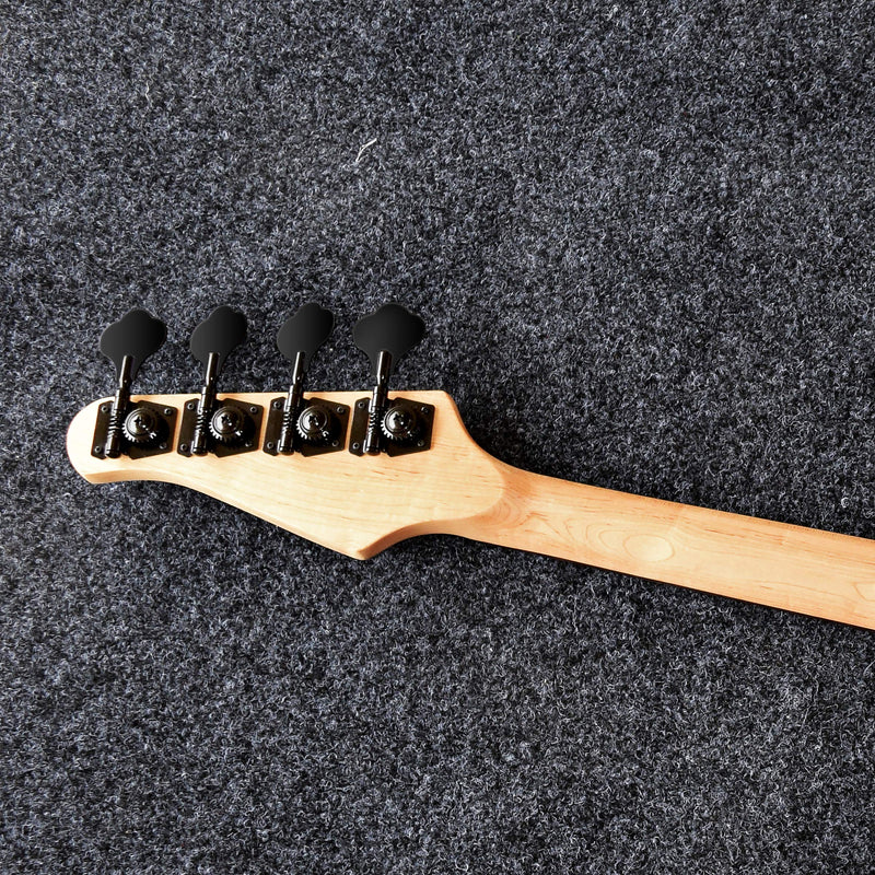[AUSTRALIA] - Metallor Vintage Open Gear Machine Heads Tuners Tuning Pegs 4 In Line Right Hand Guitar Parts replacement for P Bass J Bass Black 4PCS 4R-Black 