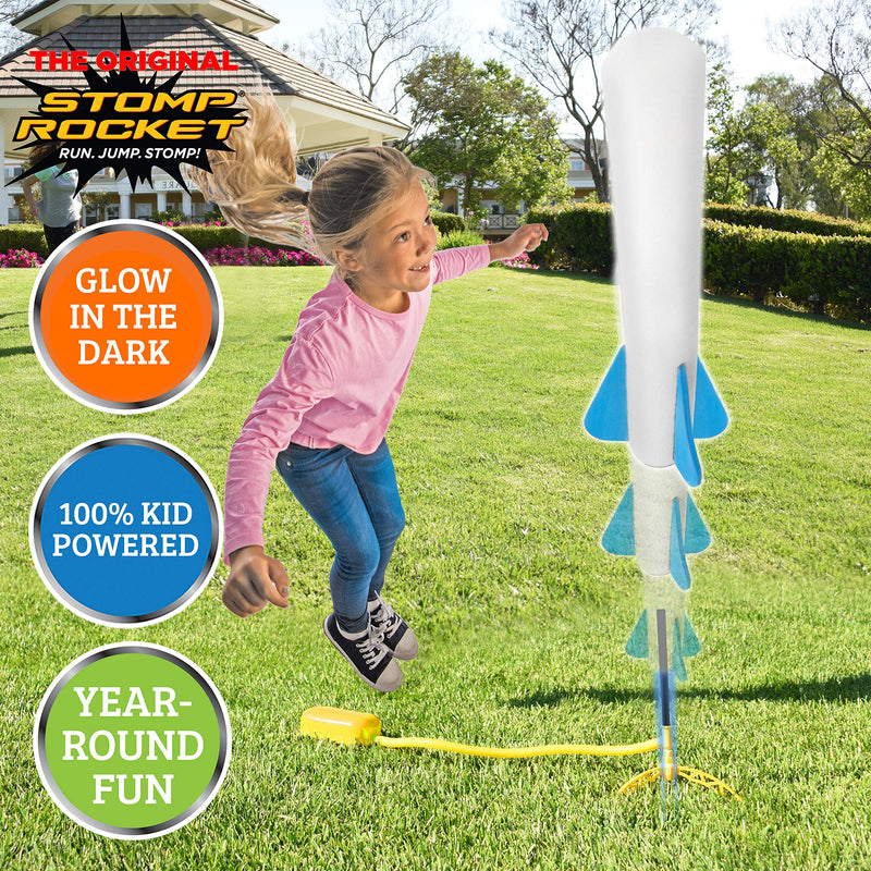 Stomp Rocket The Original Jr. Glow Rocket Refill Pack, 3 Rockets - Glows in The Dark, Outdoor Rocket Toy Gift for Boys and Girls- Ages 3 Years and Up Rocket Refill 3 Rockets