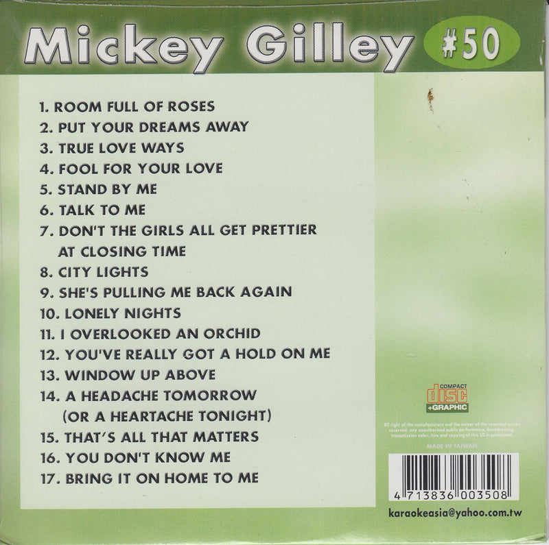 MICKEY GILLEY Country Karaoke Classics CDG Music CD