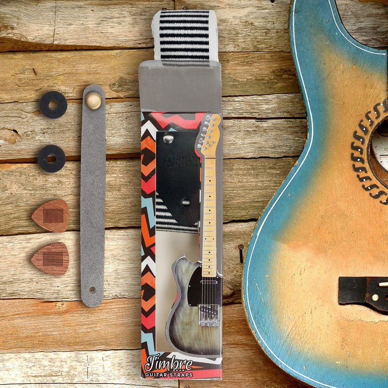 TimbreGear Retro Woven Guitar Strap Great for Use As - Bass Guitar Strap, Acoustic Guitar Strap, Electric Guitar Strap Strap locks + Strap Button + Guitar Picks Included (Alaskan Summer) Alaskan Summer