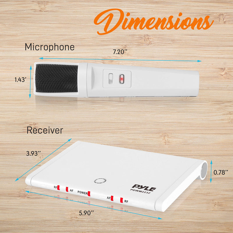 [AUSTRALIA] - Pyle 2 Wireless Microphone System USB Rechargeable Batteries 2 Handheld Mics,1 Compact Base, for PA Karaoke Dj, High Performance, Portable Easy Carry PDWM2232 