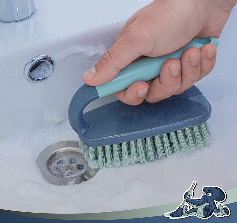 [AUSTRALIA] - DSV Standard Heavy Duty All-Purpose Professional Scrub Brush | Comfort Grip & Stiff Flexible Bristles | Ideal for Cleaning Bathroom, Shower, Kitchen, Sink | Bristle Brush for Household Use (1 Pack) 