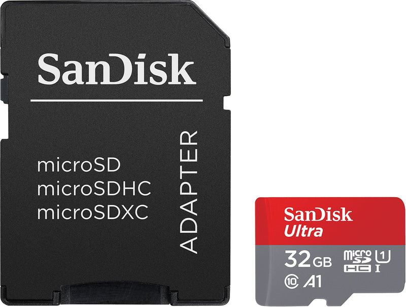 SanDisk 32GB Ultra microSDHC UHS-I Memory Card with Adapter - 98MB/s, C10, U1, Full HD, A1, Micro SD Card - SDSQUAR-032G-GN6MA