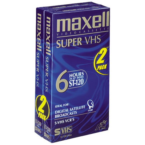 Maxell 202821 Video VHS XRS T120 (Black, 2-Pack)
