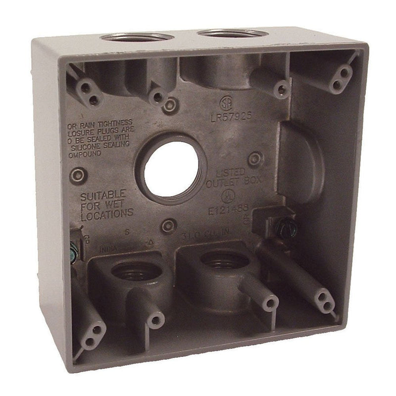 Hubbell Outdoor Lighting-Bell 5345-0 2 Gang Gray Outdoor Box, 5-3/4-Inch
