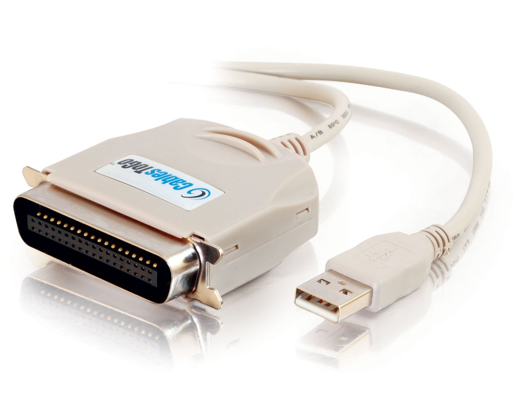 C2G 16898 USB to Centronics 36 (C36) Parallel Printer Adapter Cable, Beige (6 Feet, 1.82 Meters) USB to Parallel Printer Cable 6 Feet