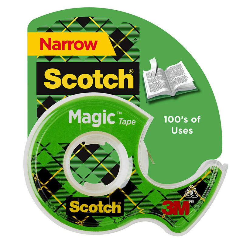 Scotch Magic Tape, 1 Roll, Numerous Applications, Invisible, Engineered for Repairing, 1/2 x 450 Inches, Dispensered (104) 0.50 x 450 Inches