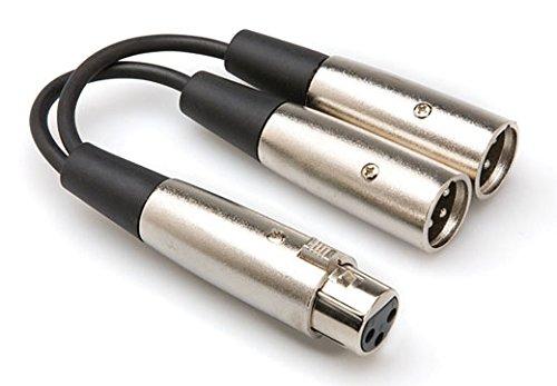 [AUSTRALIA] - Hosa YXM-121 XLR3F to Dual XLR3M Y Cable, 6 Inch 