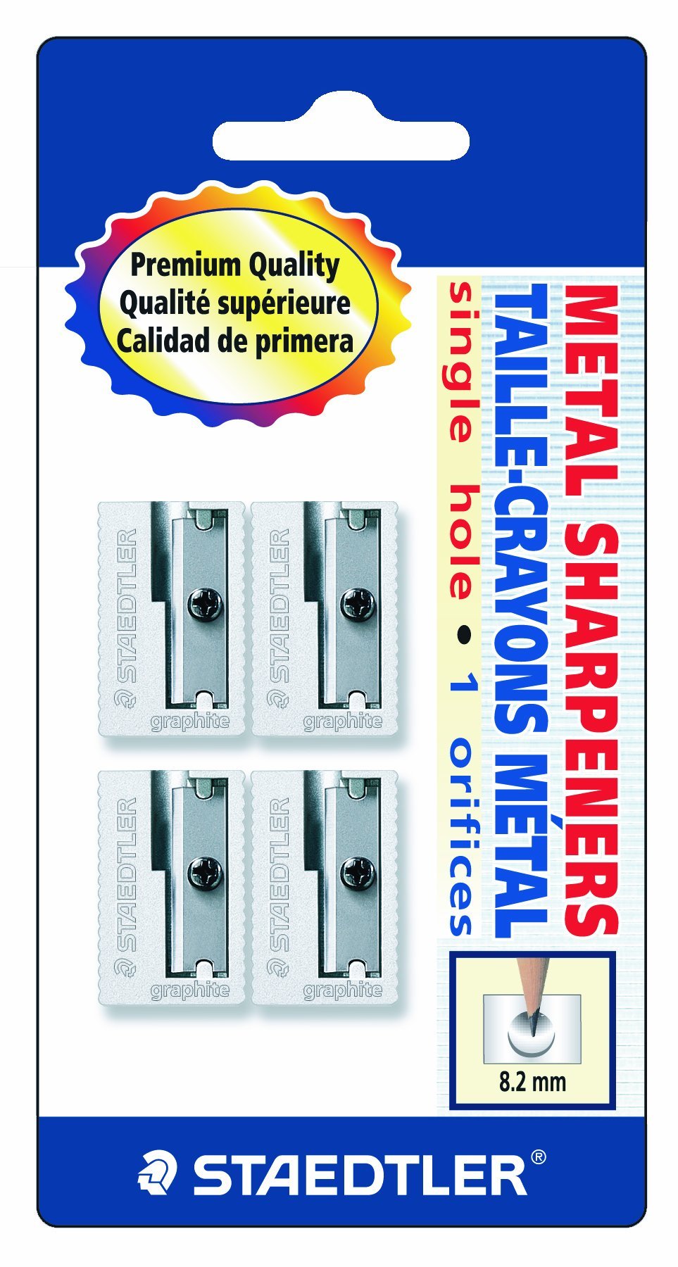 Staedtler Handheld Pencil Sharpeners, Graphite, 4 pieces (510 10 BK4),Silver 1 Silver