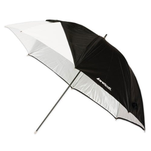 Westcott 2016 45-Inch Optical White Satin with Removable Black Cover Umbrella 1 Pack