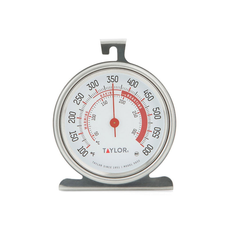 Taylor Precision Products 5932 Large Dial Kitchen Cooking Oven Thermometer, 3.25 Inch Dial, Stainless Steel