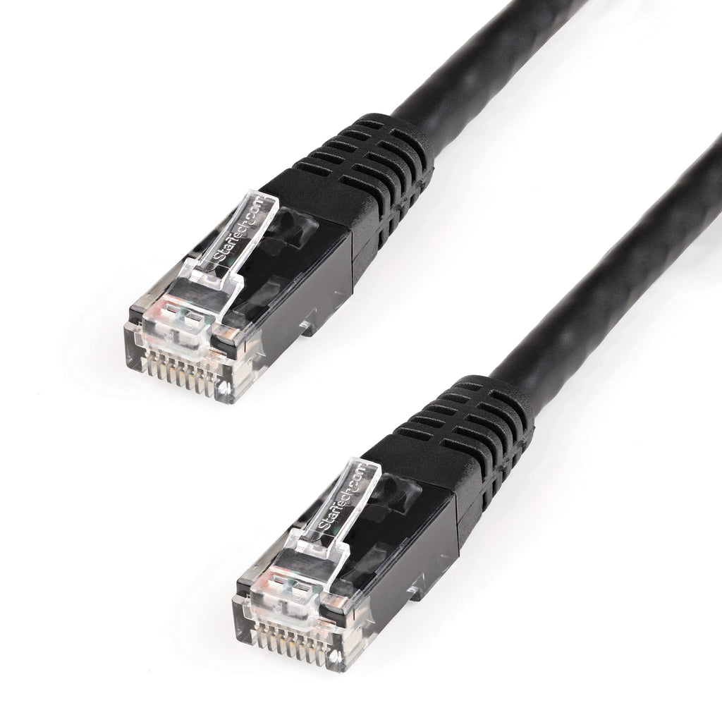 StarTech.com 6ft CAT6 Ethernet Cable - Black CAT 6 Gigabit Ethernet Wire -650MHz 100W PoE++ RJ45 UTP Molded Category 6 Network/Patch Cord w/Strain Relief/Fluke Tested UL/TIA Certified (C6PATCH6BK) 6 ft
