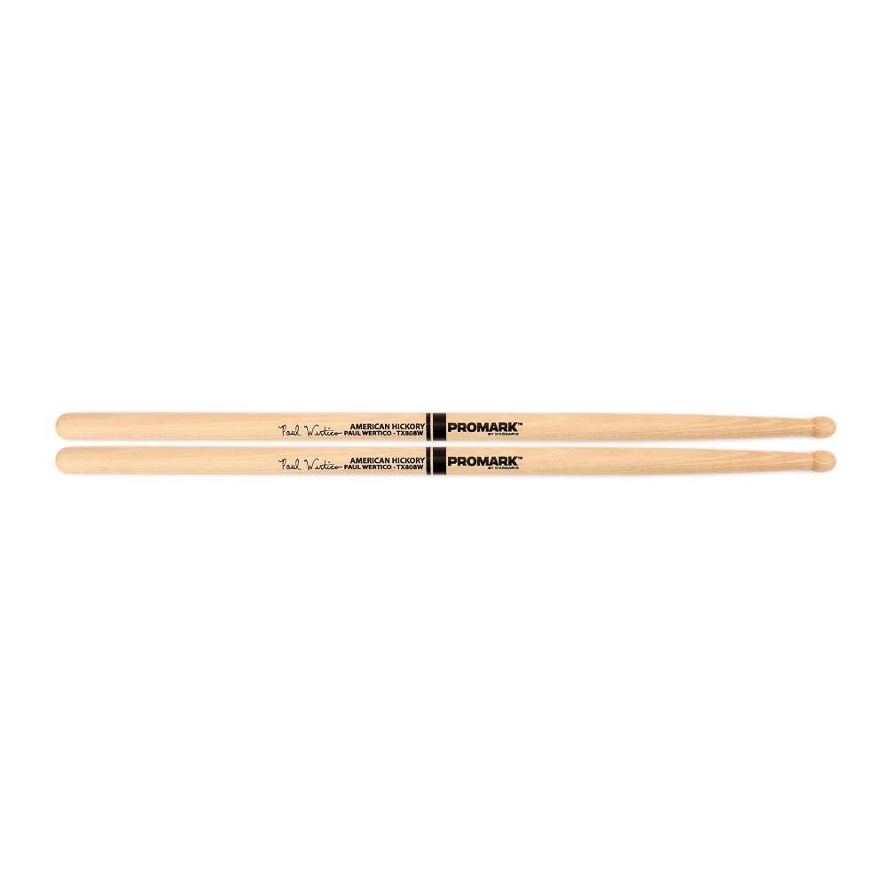 Promark TX808W American Hickory Paul Wertico Autograph Series Model 808 Wood Tip, Single Pair