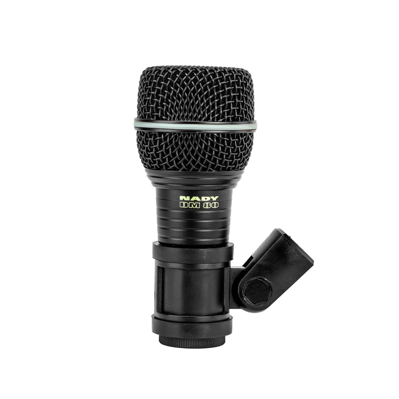 [AUSTRALIA] - Nady DM-80 Drum Microphone - Enhanced low frequency response for kick drums, Neodymium element, all-metal construction and rubber mount to minimize vibration 
