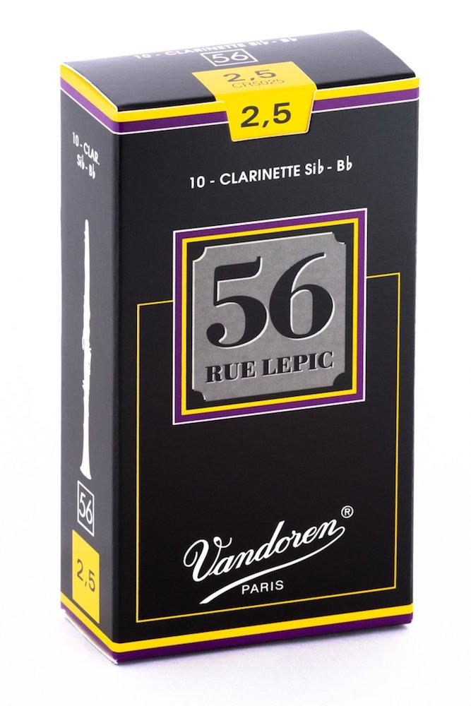 Vandoren CR5025 Bb Clarinet 56 Rue Lepic Reeds Strength 2.5; Box of 10