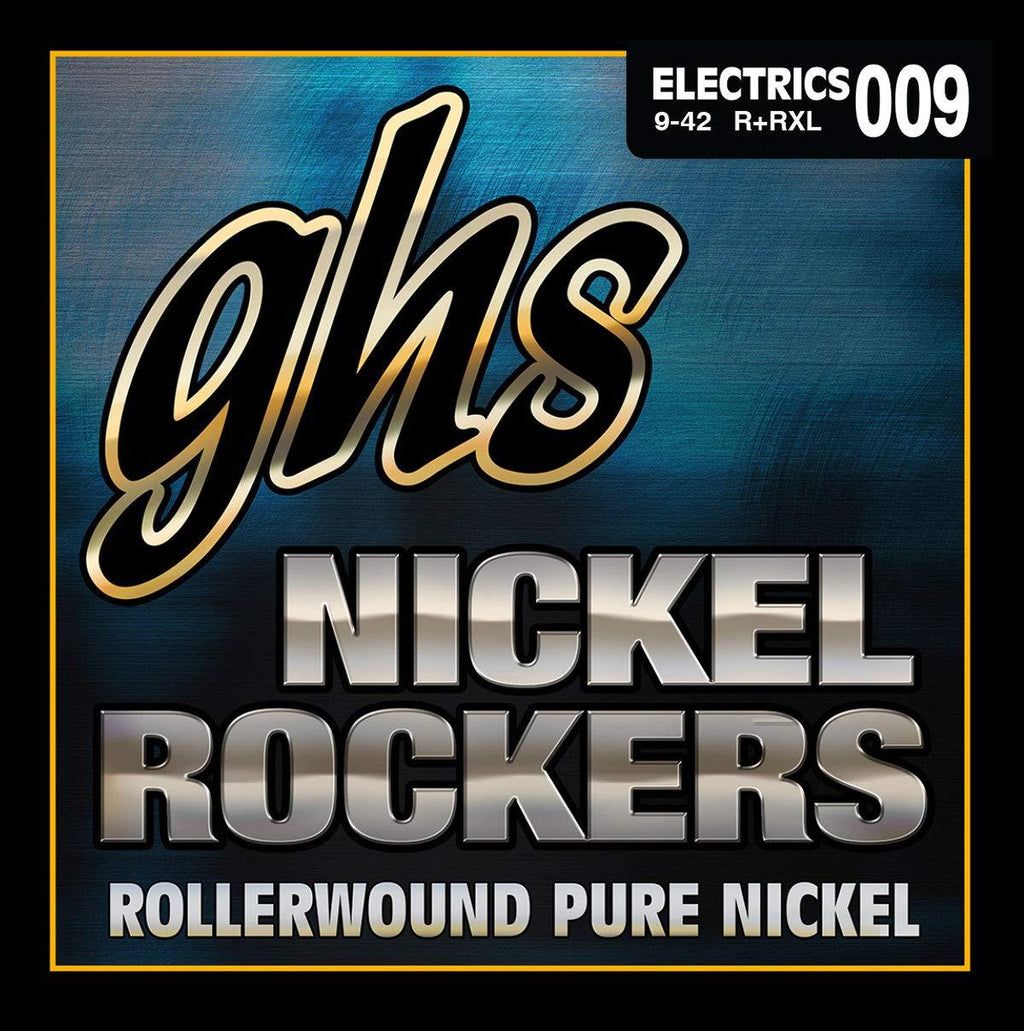 GHS Strings R+RXL Nickel Rockers, Rollerwound Pure Nickel Electric Guitar Strings, Extra Light (.009-.042)